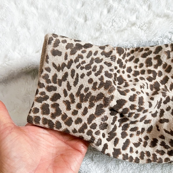 NWT- MONROW Leopard Jogger Sweatpants Cashmere Blend - Picture 6 of 12